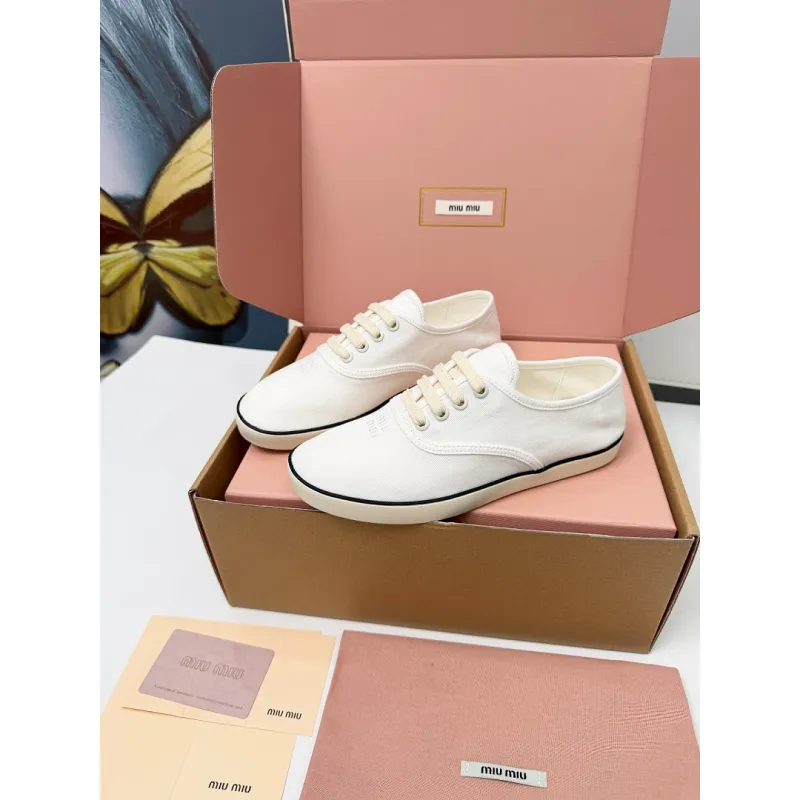 Miu Miu Womens Retro Calfskin Leather Ballet Flats #A66079 Miu Miu Womens Retro Calfskin Leather Ballet Flats #A66079