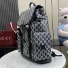 Gucci 839110 Grey GG Supreme Canvas Drawstring Flap Backpack #A66009