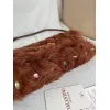 valentino 22117 26SS Faux Fur Crystal Embellished V Logo Underarm Shoulder Handbag #A65997
