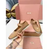 Miu Miu Womens Retro Calfskin Leather Ballet Flats #A66073