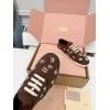 Miu Miu Womens Rhinestone Embroidered Canvas Sneakers #A66081