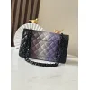 Chanel No.112 Iridescent Gradient Classic Flap Bag Gold CC Chain Quilted Leather Shoulder Bag #A65959 Chanel No.112 Iridescent Gradient Classic Flap Bag Gold CC Chain Quilted Leather Shoulder Bag #A65959