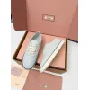 Miu Miu Womens Retro Calfskin Leather Ballet Flats #A66076 Miu Miu Womens Retro Calfskin Leather Ballet Flats #A66076