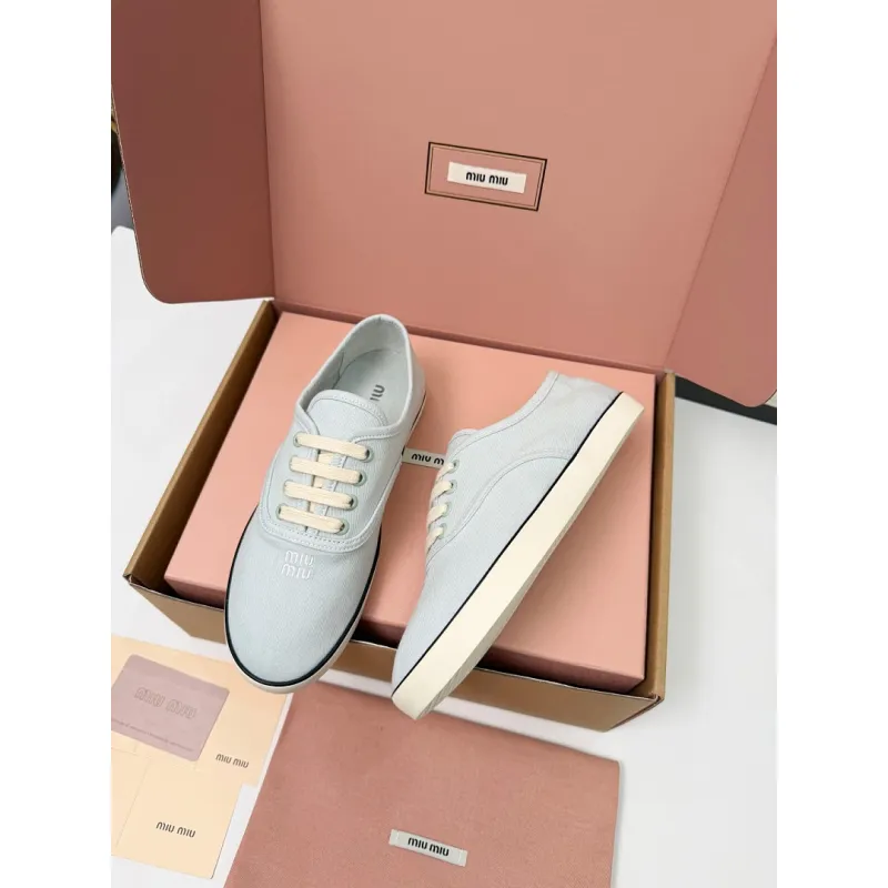 Miu Miu Womens Retro Calfskin Leather Ballet Flats #A66076 Miu Miu Womens Retro Calfskin Leather Ballet Flats #A66076