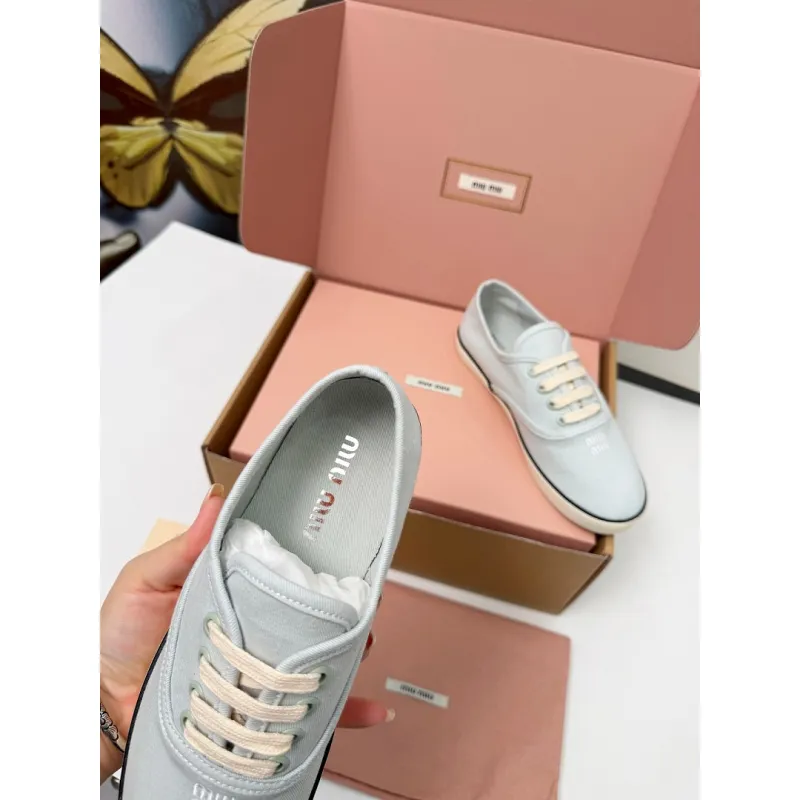 Miu Miu Womens Retro Calfskin Leather Ballet Flats #A66076 Miu Miu Womens Retro Calfskin Leather Ballet Flats #A66076