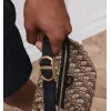 Dior Jett Vintage Oblique Jacquard Shoulder Bag Gold CD Buckle Mini Underarm Handbag #A65968