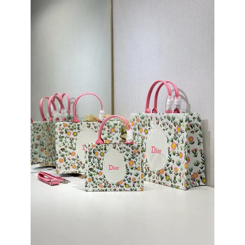 Dior Toile de Jouy Garden Embroidery Canvas Book Tote Bag #A65912