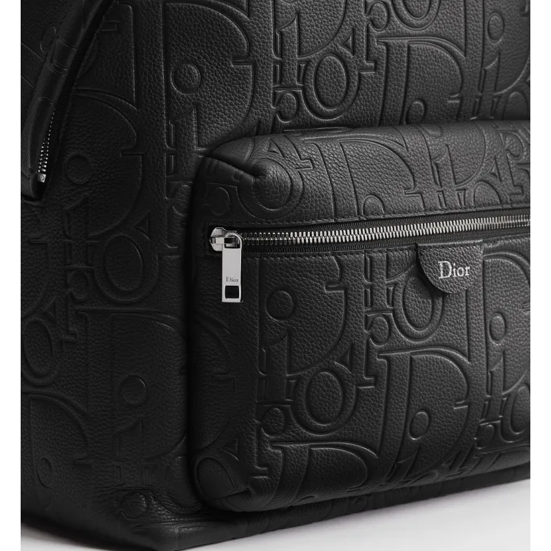 Dior 93968 Rider Oblique Embossed Leather Backpack CD Buckle Adjustable Strap Laptop Daypack #A65990 Dior 93968 Rider Oblique Embossed Leather Backpack CD Buckle Adjustable Strap Laptop Daypack #A65990