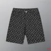 Louis Vuitton Black Denim Print Shorts #A52983 Louis Vuitton Black Denim Print Shorts #A52983