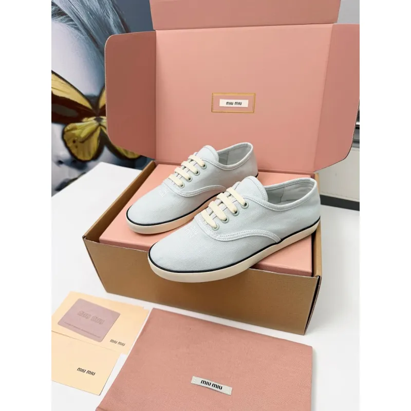 Miu Miu Womens Retro Calfskin Leather Ballet Flats #A66076 Miu Miu Womens Retro Calfskin Leather Ballet Flats #A66076