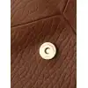 YSL 841702 LE Envelope Brown Lambskin Chain Shoulder Crossbody Clutch Handbag #A65993