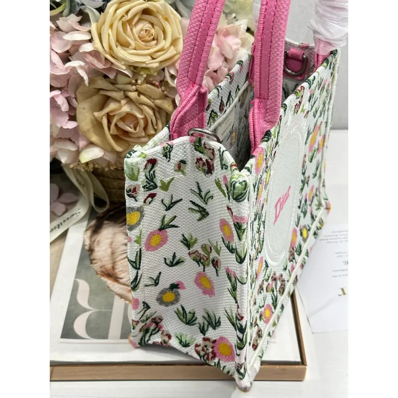 Dior Toile de Jouy Garden Embroidery Canvas Book Tote Bag #A65912