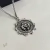 Saint Laurent Vintage Coin Pendant Necklace Anchor & Portrait Medallion Gold Silver Designer Jewelry #A65950 Saint Laurent Vintage Coin Pendant Necklace Anchor & Portrait Medallion Gold Silver Designer Jewelry #A65950