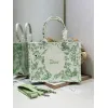 Dior Toile de Jouy Garden Embroidery Canvas Book Tote Bag #A65913