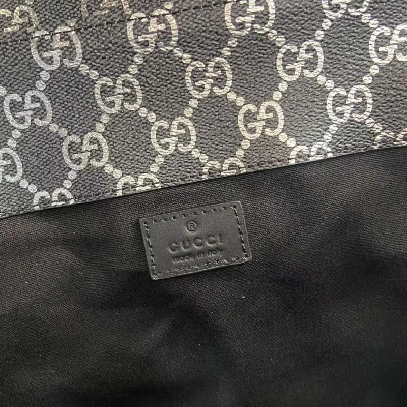 Gucci 839110 Grey GG Supreme Canvas Drawstring Flap Backpack #A66009