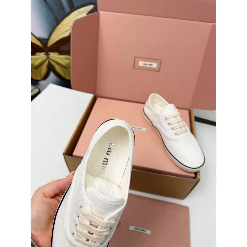 Miu Miu Womens Retro Calfskin Leather Ballet Flats #A66079 Miu Miu Womens Retro Calfskin Leather Ballet Flats #A66079