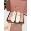 Miu Miu Womens Retro Calfskin Leather Ballet Flats #A66075