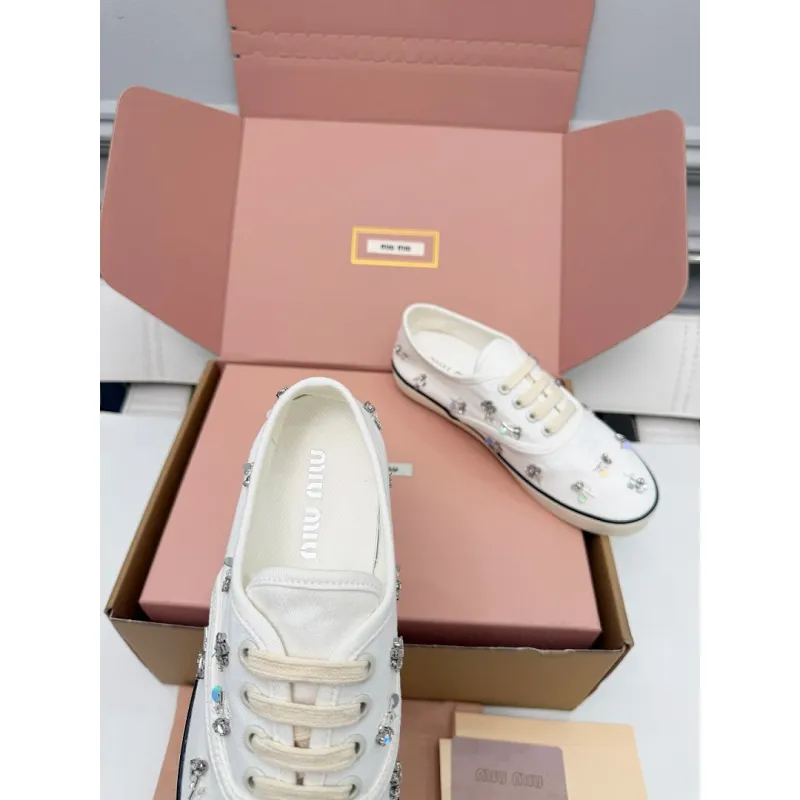 Miu Miu Womens Retro Calfskin Leather Ballet Flats #A66080