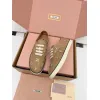 Miu Miu Womens Rhinestone Embroidered Canvas Sneakers #A66082