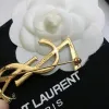 Saint Laurent YSL Logo Monogram Designer Brooch Pin #A65947 Saint Laurent YSL Logo Monogram Designer Brooch Pin #A65947