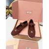 Miu Miu Womens Retro Calfskin Leather Ballet Flats #A66074