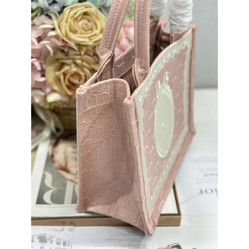 Dior Toile de Jouy Garden Embroidery Canvas Book Tote Bag #A65911 Dior Toile de Jouy Garden Embroidery Canvas Book Tote Bag #A65911