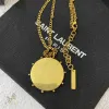 Saint Laurent Vintage Coin Pendant Necklace Anchor & Portrait Medallion Gold Silver Designer Jewelry #A65950 Saint Laurent Vintage Coin Pendant Necklace Anchor & Portrait Medallion Gold Silver Designer Jewelry #A65950
