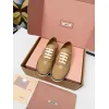 Miu Miu Womens Retro Calfskin Leather Ballet Flats #A66077