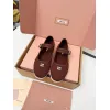 Miu Miu Womens Retro Calfskin Leather Ballet Flats #A66074