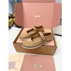 Miu Miu Womens Retro Calfskin Leather Ballet Flats #A66073
