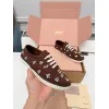 Miu Miu Womens Rhinestone Embroidered Canvas Sneakers #A66081