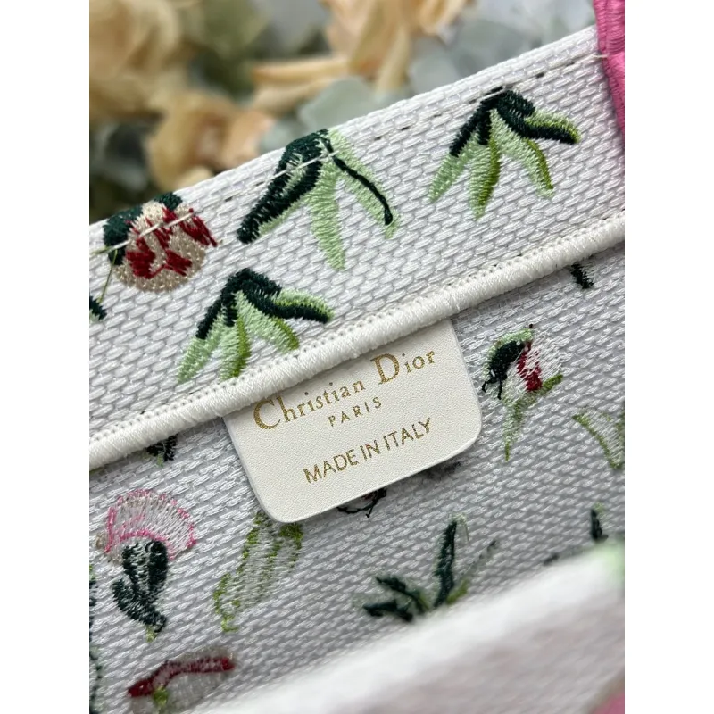 Dior Toile de Jouy Garden Embroidery Canvas Book Tote Bag #A65912
