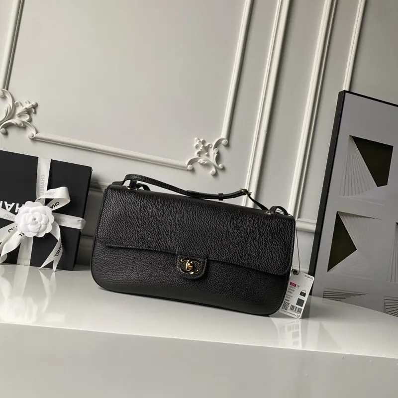 Chanel AS6231 Maxi Airport Classic Flap Bag Caviar Leather Gold CC Hardware Shoulder Handbag #A65956
