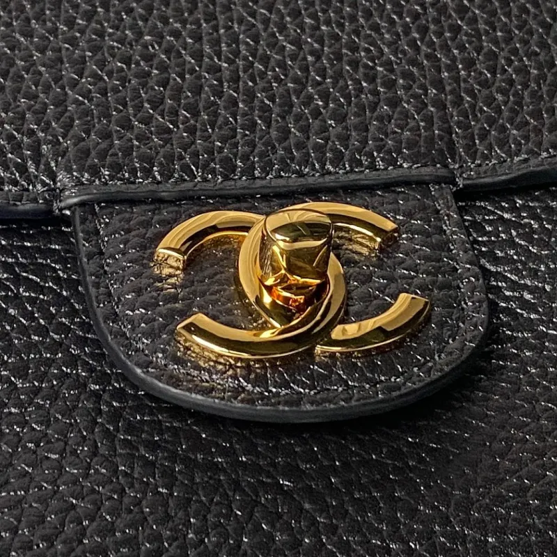 Chanel AS6231 Maxi Airport Classic Flap Bag Caviar Leather Gold CC Hardware Shoulder Handbag #A65956