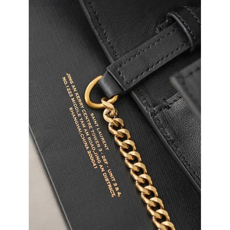 YSL 851921 Kate Smooth Calf Leather Gold Chain Shoulder Crossbody Clutch Handbag #A65991 YSL 851921 Kate Smooth Calf Leather Gold Chain Shoulder Crossbody Clutch Handbag #A65991