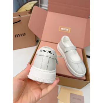 Miu Miu Womens Soft Leather Mary Jane Sneakers #A66070