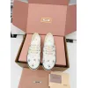 Miu Miu Womens Retro Calfskin Leather Ballet Flats #A66080
