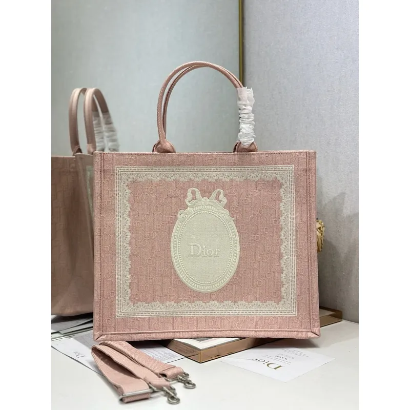 Dior Toile de Jouy Garden Embroidery Canvas Book Tote Bag #A65911 Dior Toile de Jouy Garden Embroidery Canvas Book Tote Bag #A65911