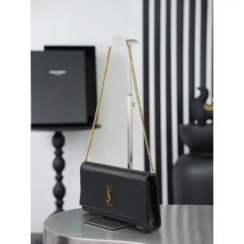 YSL 851921 Kate Smooth Calf Leather Gold Chain Shoulder Crossbody Clutch Handbag #A65991