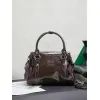 Miu Miu 5BA327 Glazed Leather Vintage Satchel Bag Removable Strap Top Handle Handbag #A65966 Miu Miu 5BA327 Glazed Leather Vintage Satchel Bag Removable Strap Top Handle Handbag #A65966