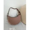 valentino Rockstud Grainy Leather Mini Hobo Shoulder Bag 20×12×4cm #A65018