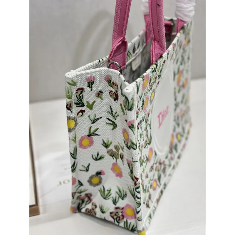 Dior Toile de Jouy Garden Embroidery Canvas Book Tote Bag #A65912
