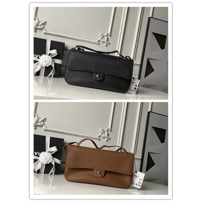 Chanel AS6231 Maxi Airport Classic Flap Bag Caviar Leather Gold CC Hardware Shoulder Handbag #A65956