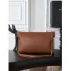 YSL 841702 LE Envelope Brown Lambskin Chain Shoulder Crossbody Clutch Handbag #A65993
