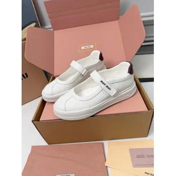 Miu Miu Womens Soft Leather Mary Jane Sneakers #A66067