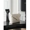 YSL 769307 LE Envelope Off-White Lambskin Fold Clutch Evening Handbag #A65995