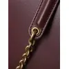 YSL 841702 LE Envelope Burgundy Lambskin Chain Shoulder Crossbody Evening Clutch Handbag #A65994