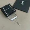 Saint Laurent Cassandre Logo Double Layer Pendant Necklace Gold Silver Designer Women Jewelry #A65951