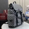 Gucci 839110 Grey GG Supreme Canvas Drawstring Flap Backpack #A66009