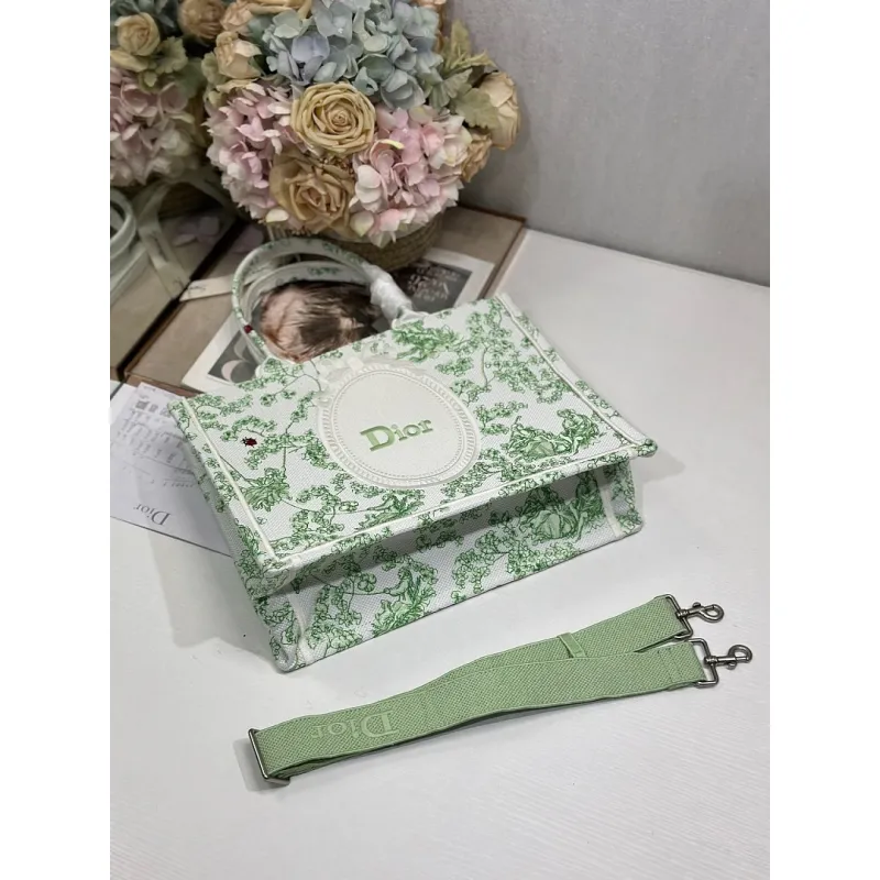 Dior Toile de Jouy Garden Embroidery Canvas Book Tote Bag #A65913